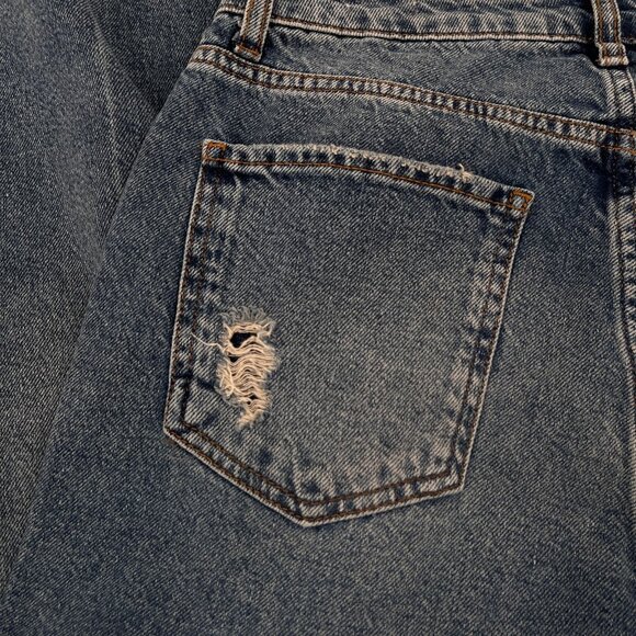 Rails Medium Blue Distressed Wide Leg Jeans Size 29 Raw Hem Cotton Denim - Picture 11 of 16